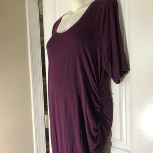 Wine Colored Motherhood Maternity Midi Dress